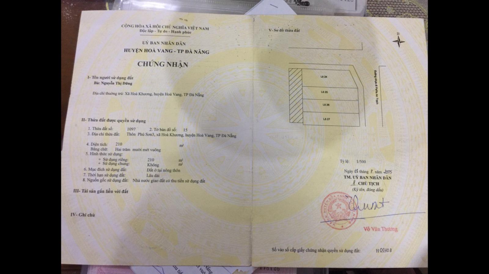 Chính Chủ Cần Bán Lô Đất Đường DH409, Xã Hòa Khương, Huyện Hòa Vang, TP.Đà Nẵng 10679578