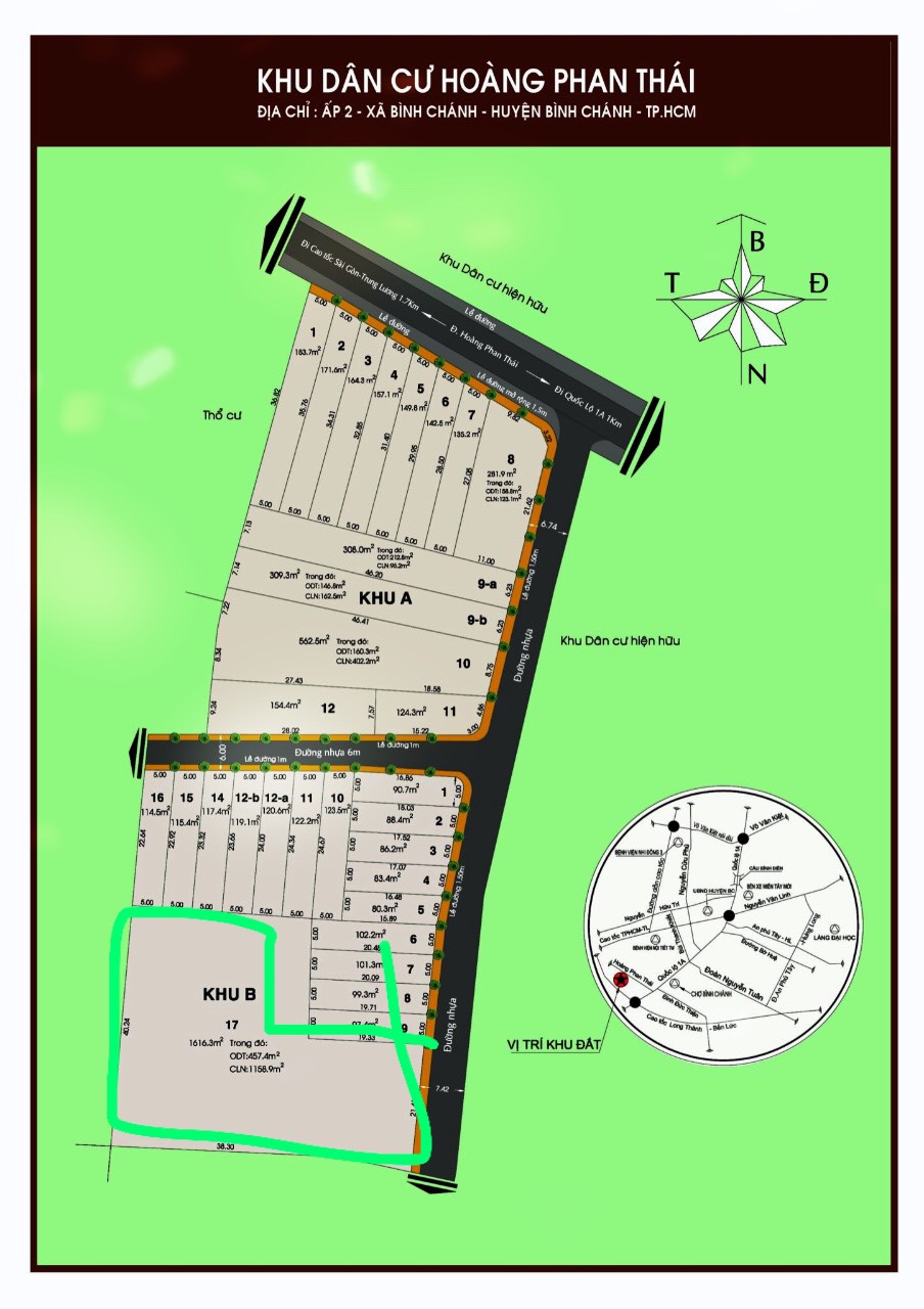Bán 1616m2 đất ở KDC Hoàng Phan Thái giá 11 tỷ đường 7.5m
 10688247