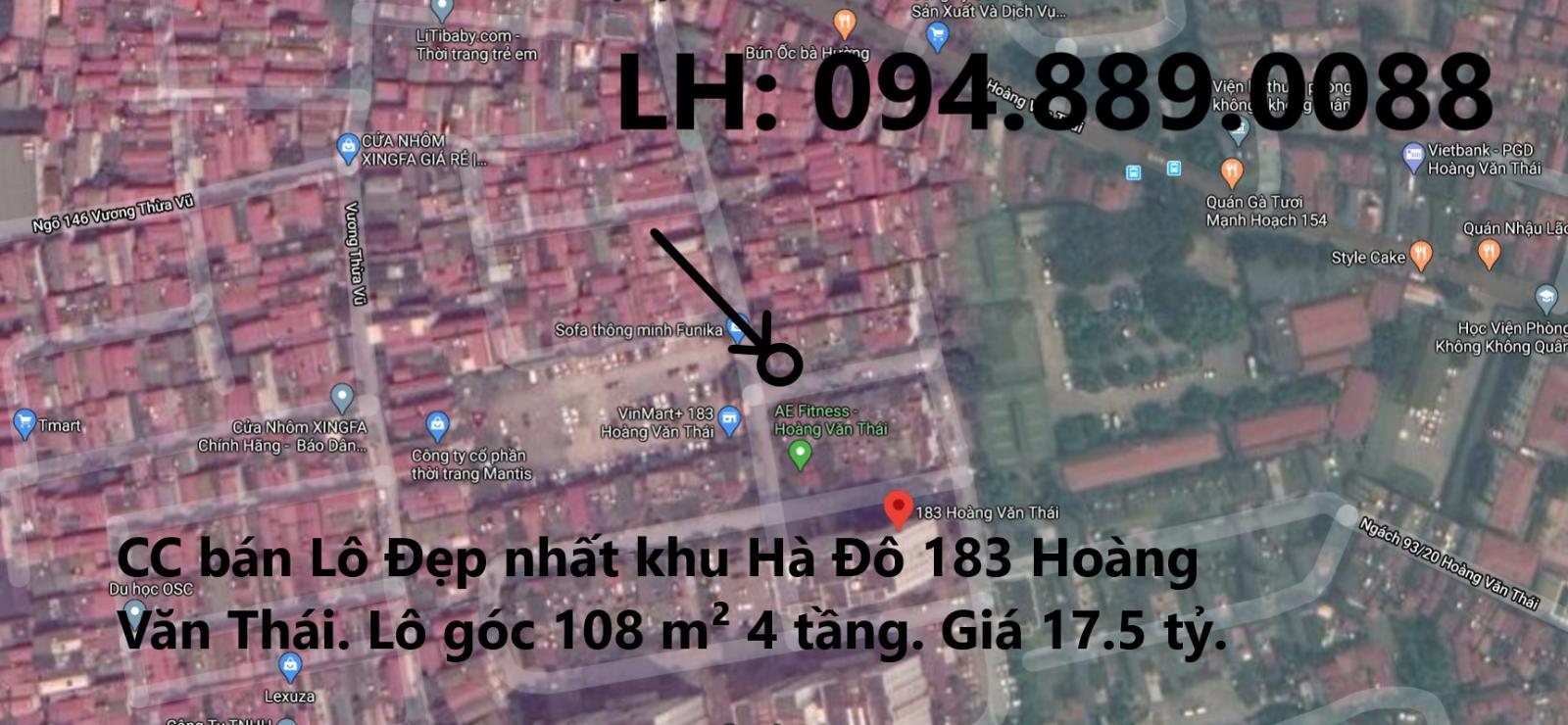 Chuyển nhà né dịch CORONA, CC bán gấp căn góc đẹp nhất khu liền kề Hà Đô 183 Hoàng Văn Thái, 10690899