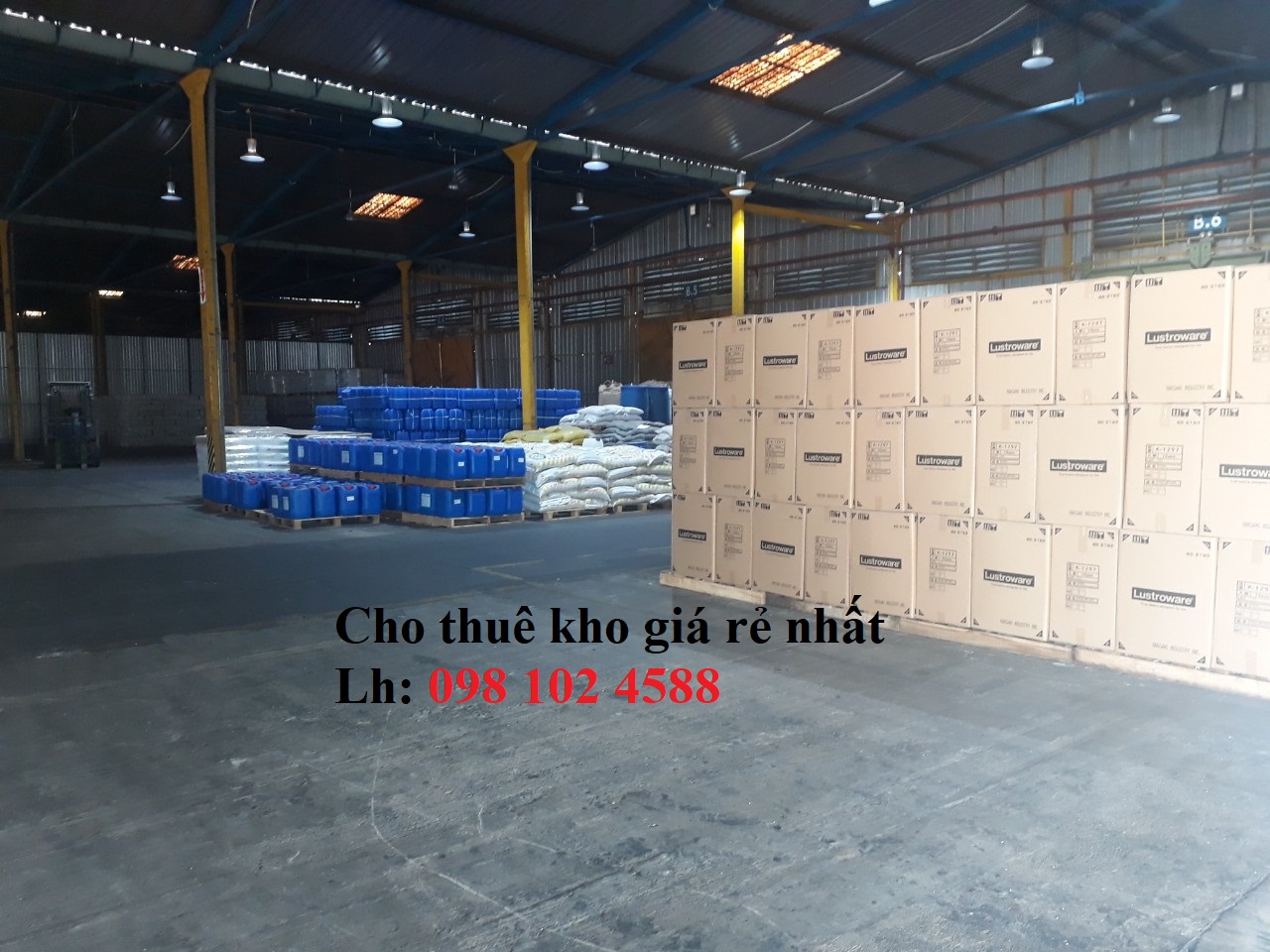 Cho thuê kho xưởng tại bình dương, kho chứa hàng tổng hợp, nằm trong KCN 10719829