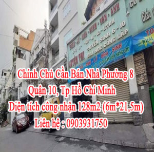 Chính Chủ Cần Bán Nhà Phường 8, Quận 10, Tp Hồ Chí Minh 10732938