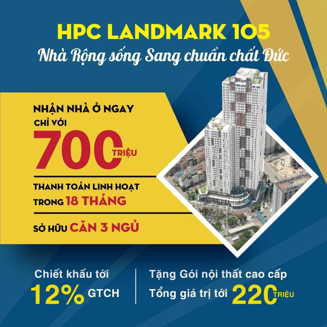 Bán căn hộ HPC 105 Tố Hữu đóng 30% nhận nhà ngay 10739591