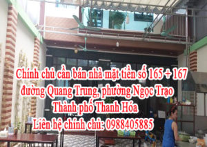 Chính chủ cần bán nhà mặt tiền số 165 + 167 đường Quang Trung, phường Ngọc Trạo, Thành phố Thanh 10752281