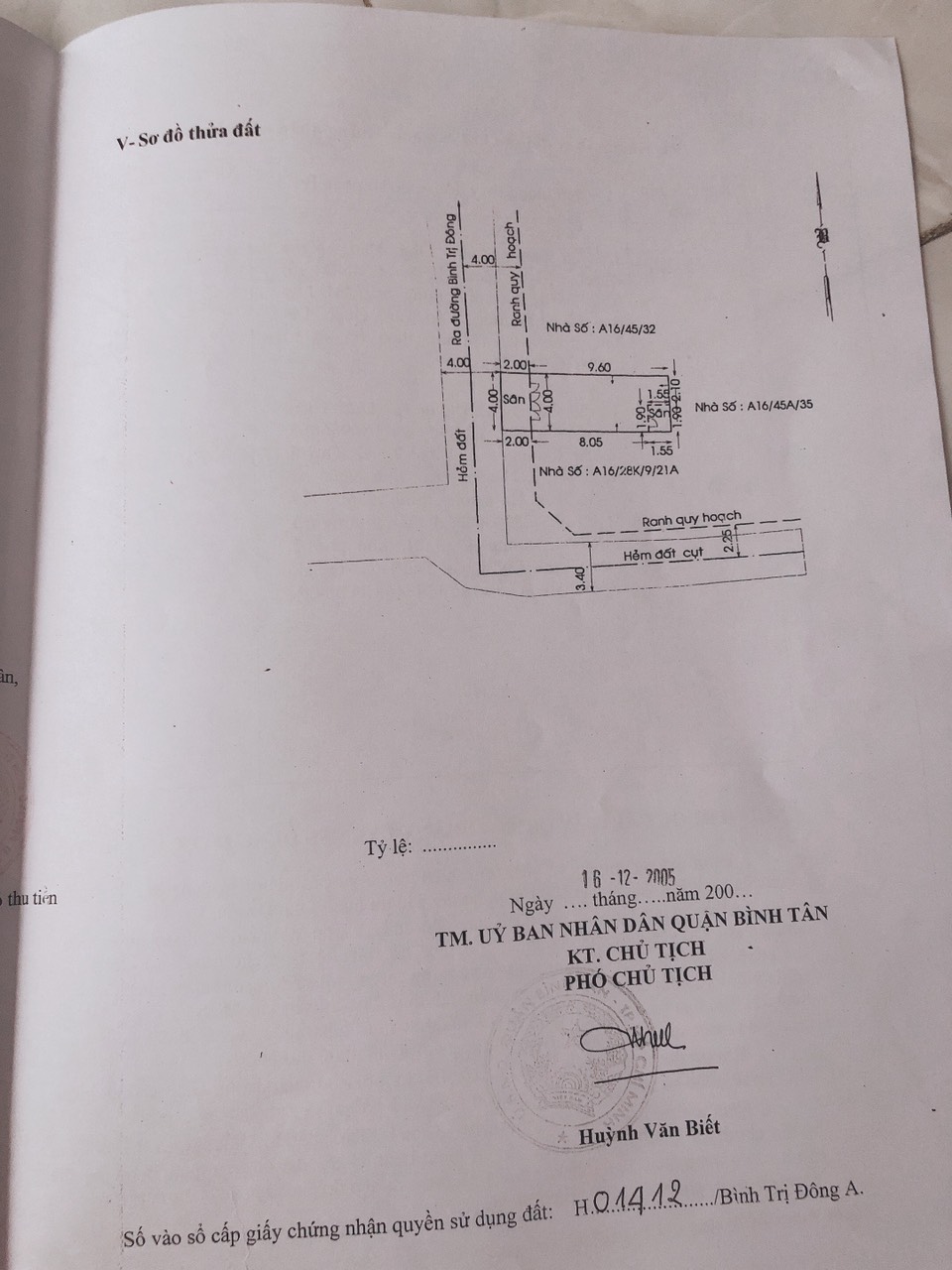 CẦN BÁN GẤP ĐẤT TẠI :P. BÌNH TRỊ ĐÔNG A, Q. BÌNH TÂN , TP.HỒ CHÍ MINH 10762159