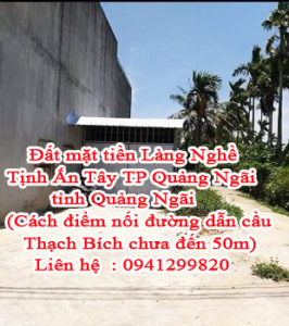 Đất mặt tiền Làng Nghề Tịnh Ấn Tây TP Quảng Ngãi, tỉnh Quảng Ngãi ( Cách điểm nối đường dẫn cầu 10764148