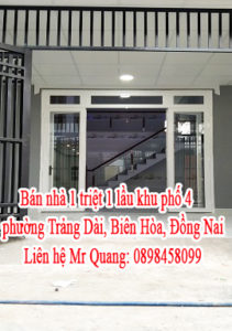 Bán nhà 1 triệt 1 lầu khu phố 4 phường Trảng Dài – Biên Hòa – Đồng Nai. 10781805