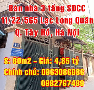 Bán nhà số 11/22/565 Lạc Long Quân, Phường Xuân La, Quận Tây Hồ, Hà Nội 10783372