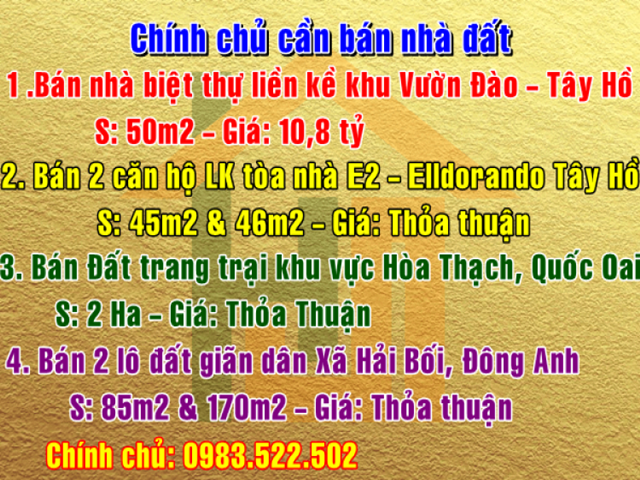 Chính chủ cần bán 2 lô đất giãn dân UBND xã Hải Bối, Huyện Đông Anh, Hà Nội 10806296
