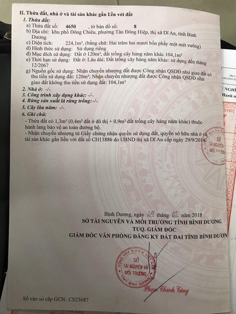 CHÍNH CHỦ CẦN BÁN ĐẤT TẠI PHỐ ĐÔNG CHIÊU -PHƯỜNG TÂN ĐÔNG HIỆP- TP DĨ AN BÌNH DƯƠNG . 10828454