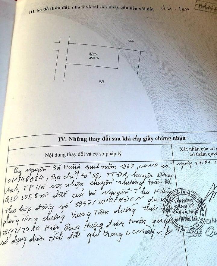 CHÍNH CHỦ BÁN MẢNH ĐẤT 206M2 TẠI XÓM ĐÔNG, VÂN NỘI, ĐÔNG ANH, HÀ NỘI 10833143