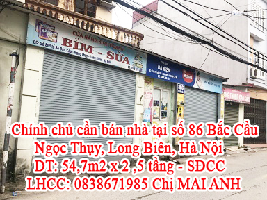 Chính chủ cần bán nhà tại số 86 Bắc Cầu, Ngọc Thụy, Long Biên, Hà Nội.SĐCC. 10836388