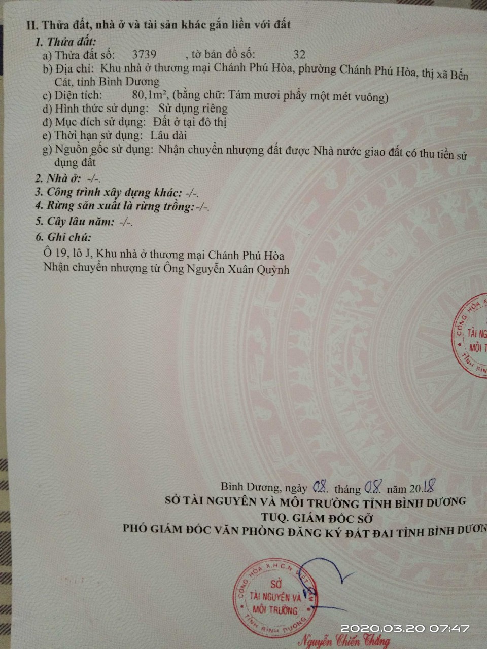 CHÍNH CHỦ CẦN BÁN LÔ ĐẤT CHÁNH PHÚ HÒA,HUYỆN BẾN CÁT TỈNH BÌNH DƯƠNG 10856970