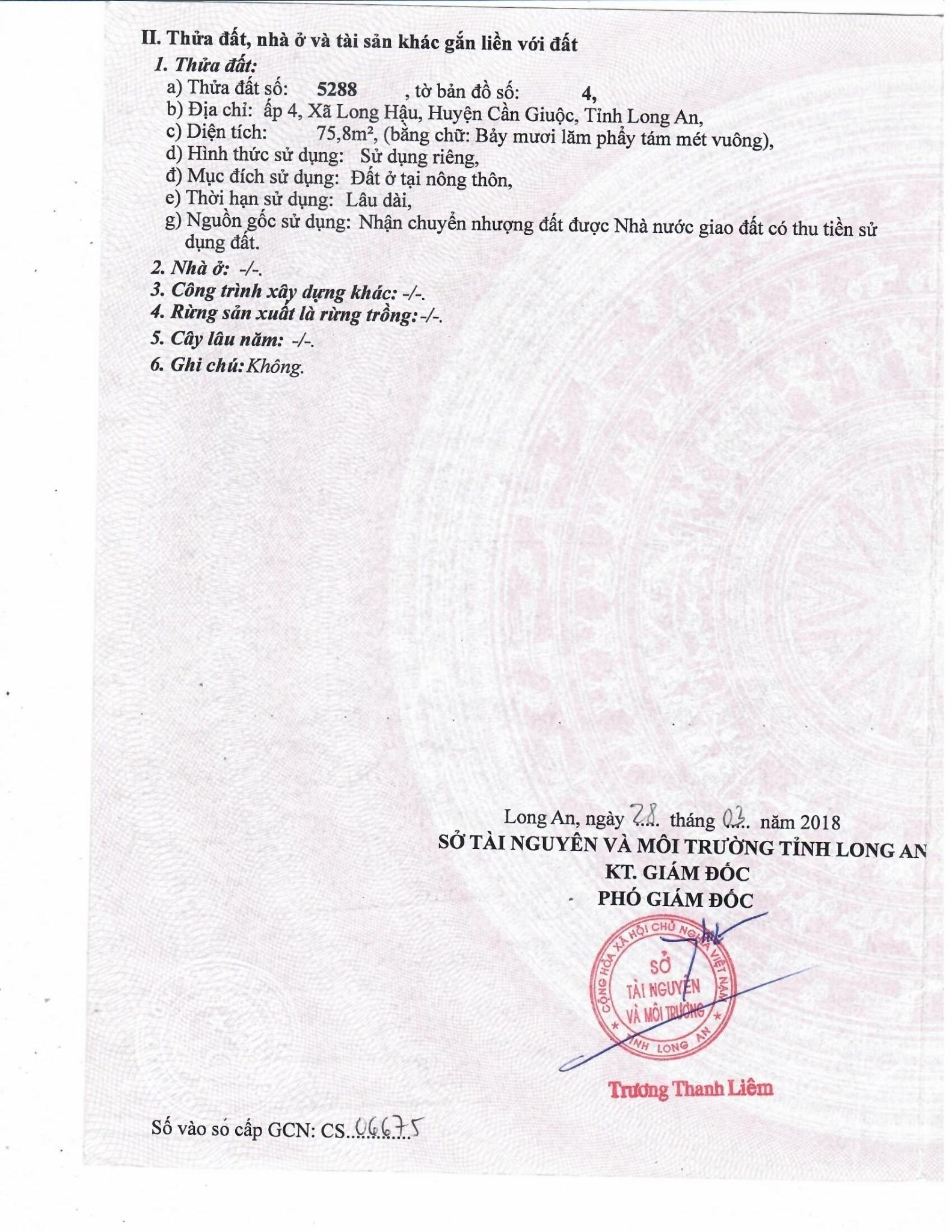 CHÍNH CHỦ CẦN BÁN ĐẤT TẠI LONG HẬU CẦN GIUỘC LONG AN 10859359