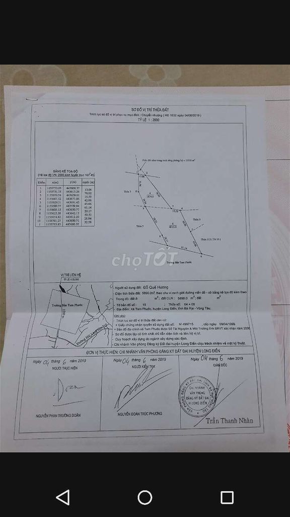 CHÍNH CHỦ BÁN ĐẤT TẠI XÃ TAM PHƯỚC, HUYỆN LONG ĐIỀN, TỈNH BÀ RỊA - VŨNG TÀU. LIÊN HỆ: 0903600039
 10875190