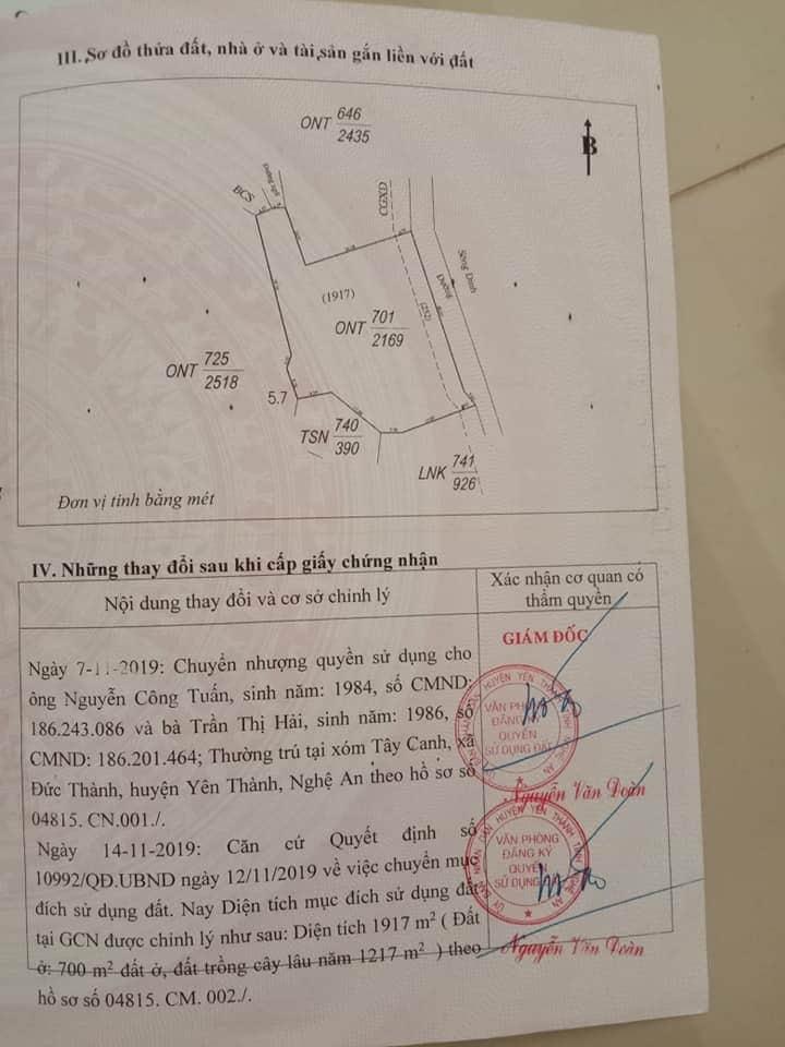 Cần tiền bán gấp lô đất tại xóm 6 Đồng Vằng, xã Văn Thành, Yên Thành 10880714