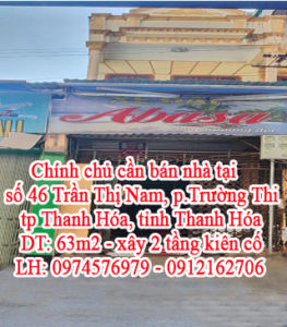 CHính chủ cần bán nhà tại số 46 Trần Thị Nam – p.Trường Thi – tp Thanh Hóa . 10914448
