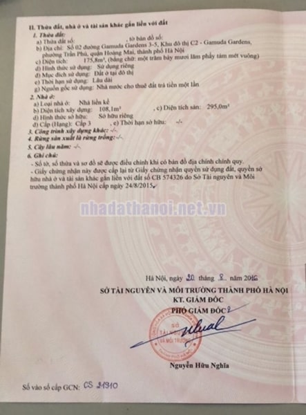  Bán nhà chính chủ liền kề số 2 đường 3 - 5 khu đô thị C2 Gamuda Trần Phú, Hoàng Mai 10929486