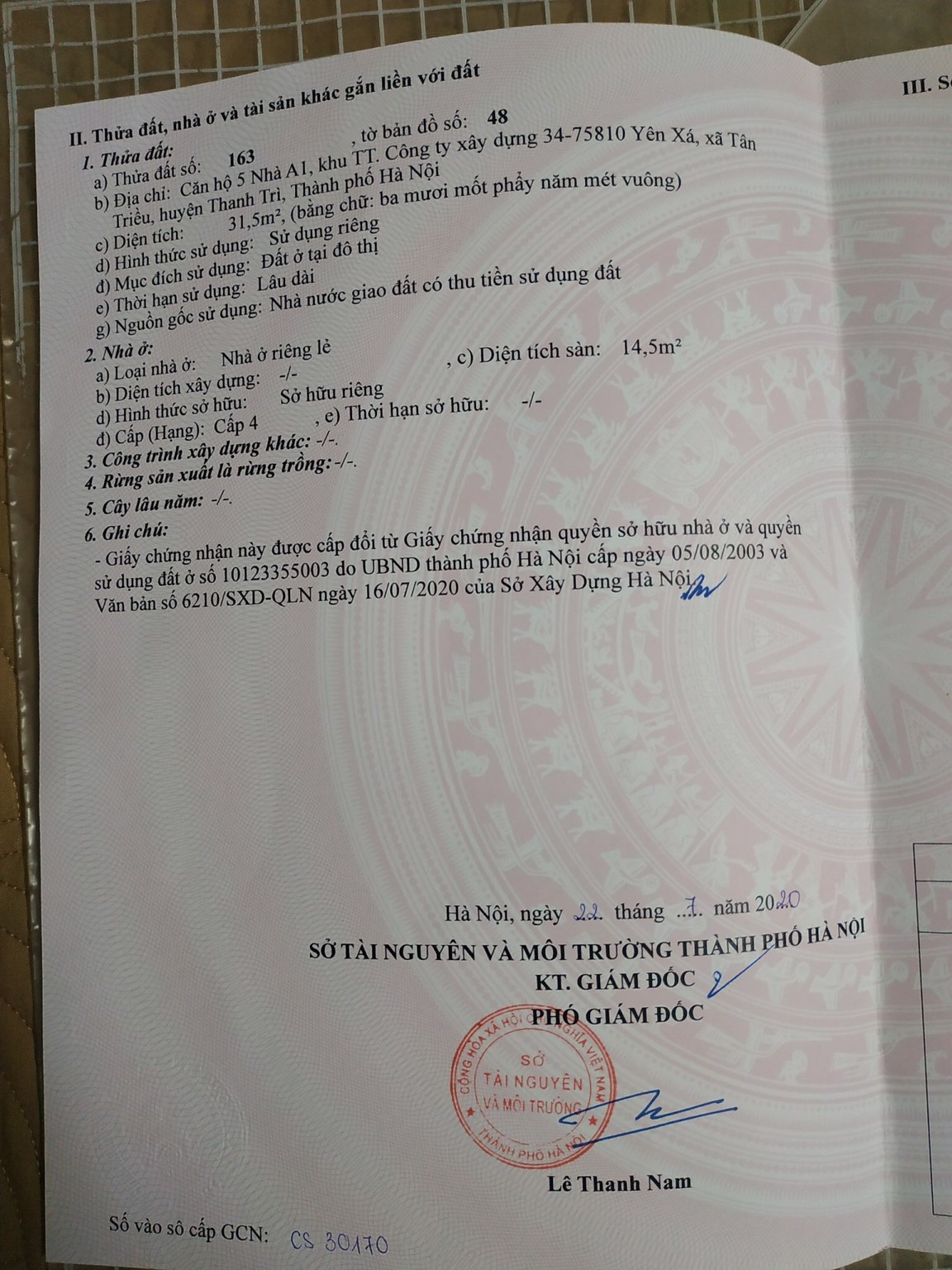 CHÍNH CHỦ BÁN ĐẤT SỔ ĐỎ CC A5 ĐƯỜNG CHIẾN THẮNG, P.VĂN QUÁN, HÀ ĐÔNG, HÀ NỘI 10930426