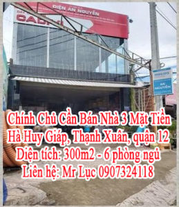 Chính Chủ Cần Bán Nhà 3 Mặt Tiền Hà Huy Giáp - Thạnh Xuân - quận 12. 10944042