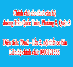 Chính chủ cho thuê căn hộ Đường Trần Quốc Toản, Phường 8, Quận 3, Hồ Chí Minh 10974141