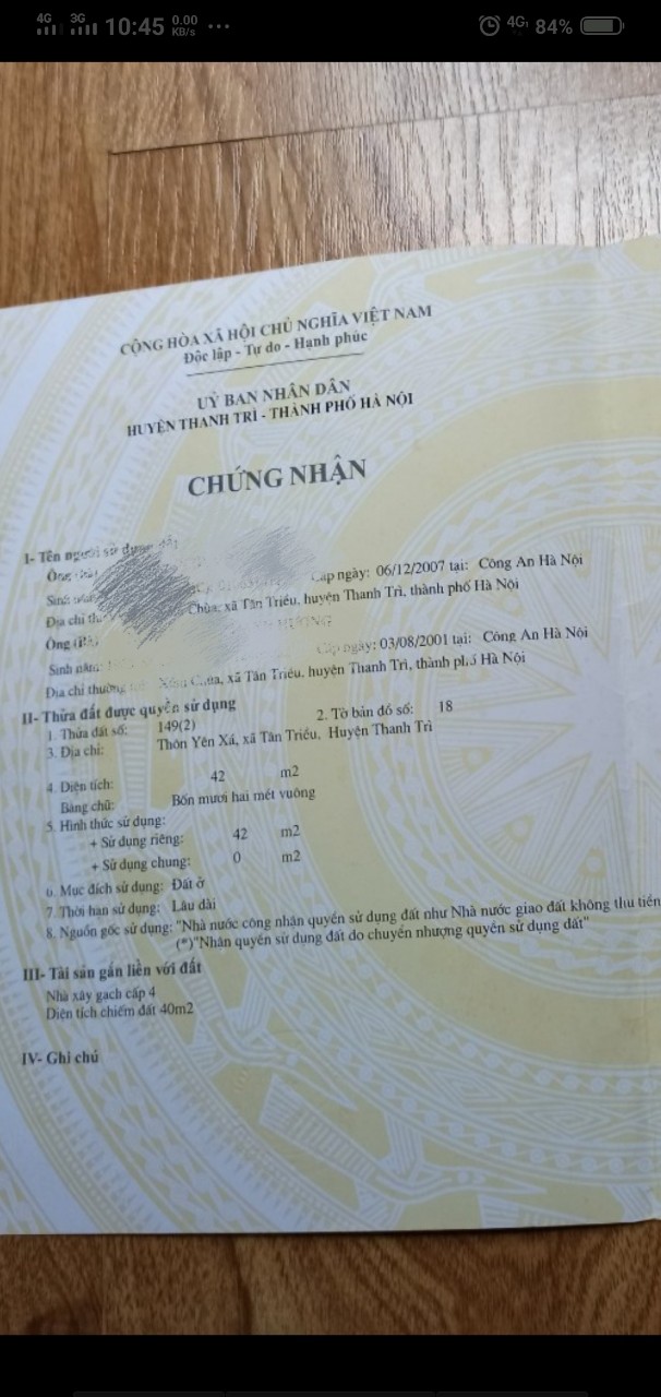 CHÍNH CHỦ BÁN ĐẤT CÓ SẴN NHÀ CẤP 4 YÊN XÁ, THANH TRÌ, HÀ NỘI 10974646