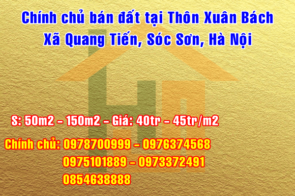 Chính chủ bán đất tại thôn Xuân Bách, Xã Quang Tiến, Sóc Sơn, Hà Nội 10987770