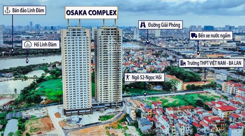 Bán chung cư OSAKA COMPLEX Hoàng Mai 75m2, 2pn, 2 vs. giá 1.55 tỷ 10989929