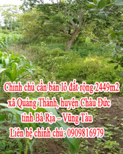Bán lô đất rộng xã Quảng Thành, huyện Châu Đức, tỉnh Bà Rịa – Vũng Tàu 11000356