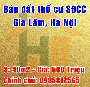 Chính chủ cần bán đất thổ cư tại Phù Đổng, Gia Lâm, Hà Nội 11004233