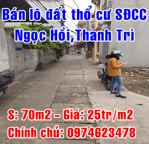 
Chính chủ cần bán lô đất tại Xã Ngọc Hồi, Huyện Thanh Trì, Hà Nội 11006298