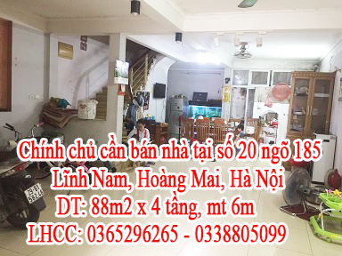 Chính chủ cần bán nhà tại số 20 ngõ 185 Lĩnh Nam, Hoàng Mai, Hà Nội. 11009162