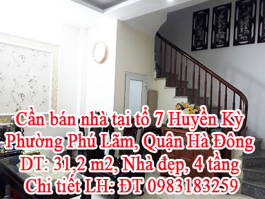 Tôi cần bán nhà tại tổ 7 Huyền Kỳ, Phường Phú Lãm, Quận Hà Đông, HN. 11021311