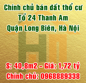 Chính chủ bán đất thổ cư tổ 24 Thanh Am, Thượng Thanh, Long Biên 11031259
