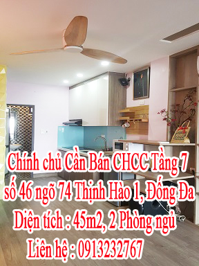 Chính chủ Cần Bán CHCC Tầng 7 số 46 ngõ 74 Thịnh Hào 1 - Đống Đa - Hà Nội 11056616