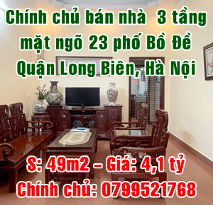 Chính chủ bán nhà mặt ngõ 23 phố Bồ Đề, Long Biên, Hà Nội 11079569