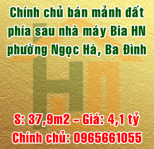 Chính chủ bán mảnh đất phía sau nhà máy Bia Hà Nội, phường Ngọc Hà, Ba Đình 11079683