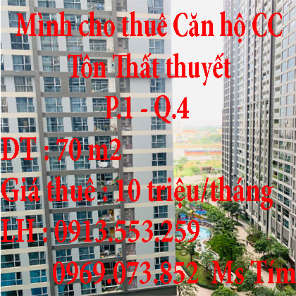 Mình cho thuê căn hộ cc Tôn Thất thuyết – Phường 1 – Quận 4 – TP.HCM 11080887
