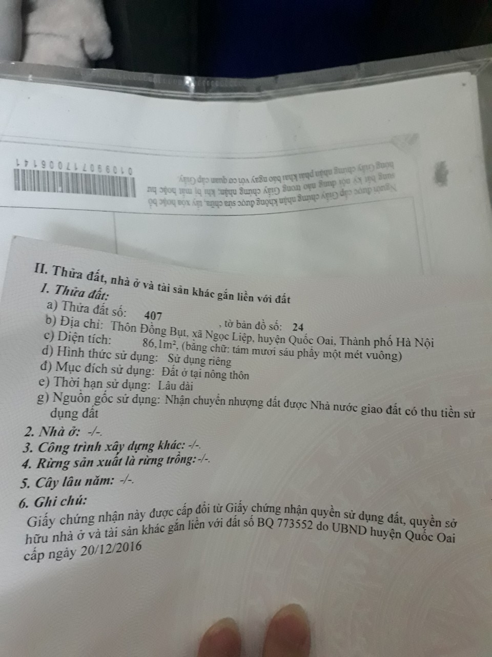 CẦN BÁN ĐẤT THÔN ĐỒNG BỤT NGỌC LIỆP QUỐC OAI 11104156
