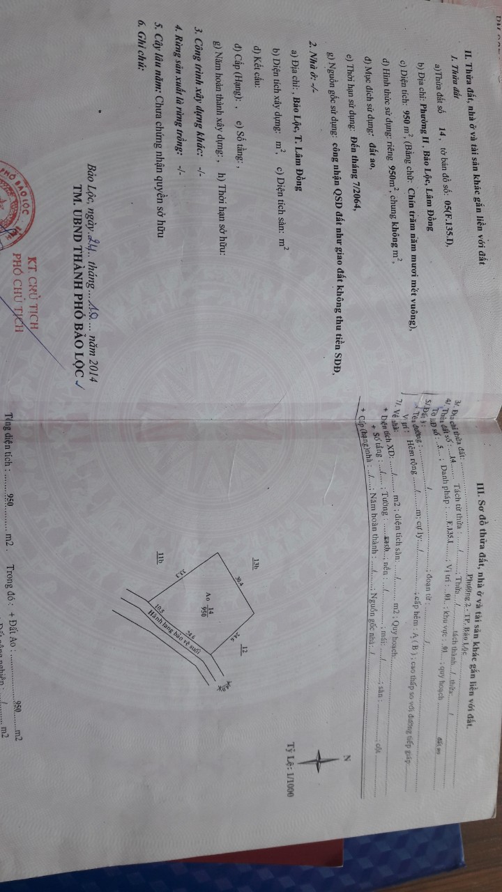 CHÍNH CHỦ CẦN BÁN LÔ ĐẤT ĐẸP TẠI P.2 - TP.BẢO LỘC - TỈNH LÂM ĐỒNG . 11112372