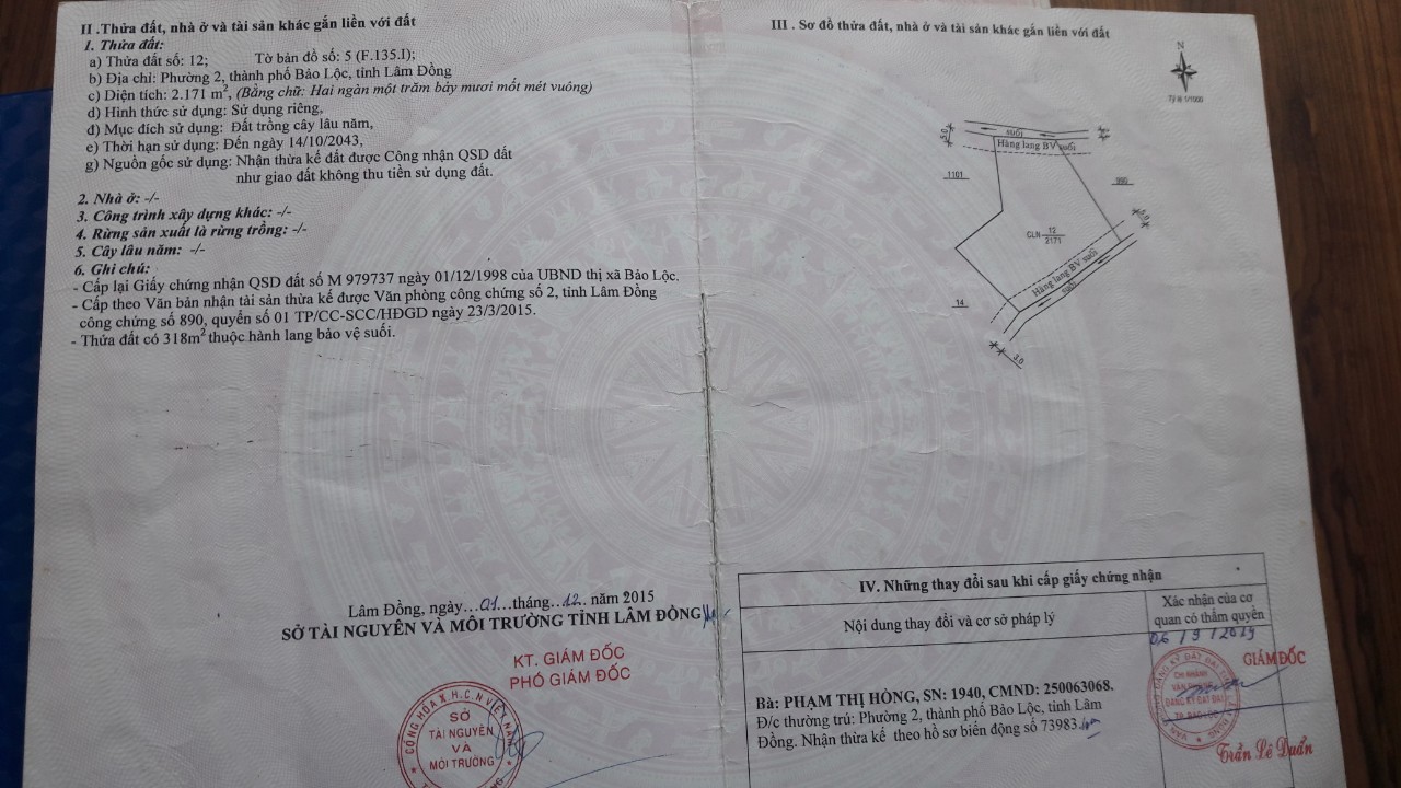 CHÍNH CHỦ CẦN BÁN LÔ ĐẤT ĐẸP TẠI P.2 - TP.BẢO LỘC - TỈNH LÂM ĐỒNG . 11112372