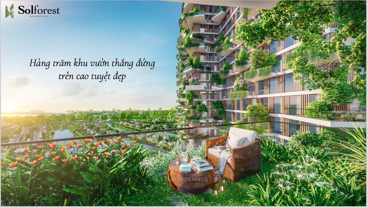Quỹ căn tòa tháp xanh đẹp nhất Việt Nam Sol-Forest căn hộ sân vườn trên cao Ecopark.
 11139321