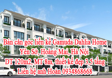 Bán căn góc liền kề Gamuda Dahlia Home, Yên Sở, Hoàng Mai. 11145106