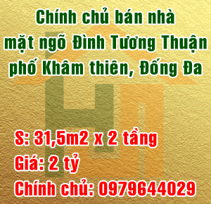 Chính chủ bán nhà mặt ngõ Đình Tương Thuận, phố Khâm Thiên, quận Đống Đa 11201123