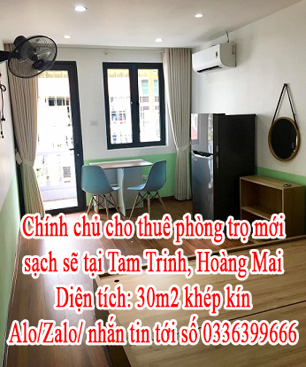 Chính chủ cho thuê phòng trọ mới, sạch sẽ tại Tam Trinh, Hoàng Mai 11223013