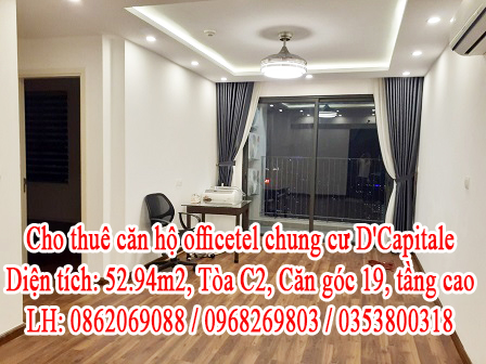 Cho thuê căn hộ officetel chung cư D'Capitale. LH 0862069088 - 0968269803 - 0353800318 11223290