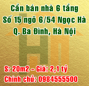 Chính chủ bán nhà số 15 ngõ 6/54 Ngọc Hà, Quận Ba Đình, Hà Nội 11240725