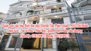 Chính chủ cần bán Biệt thự phố Huỳnh Tấn Phát, Quận 7, Hồ Chí Minh 11261777