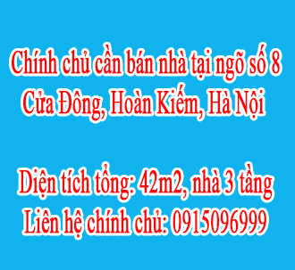 Chính chủ cần bán nhà tại ngõ số 8 Cửa Đông, Hoàn Kiếm, Hà Nội 11261791