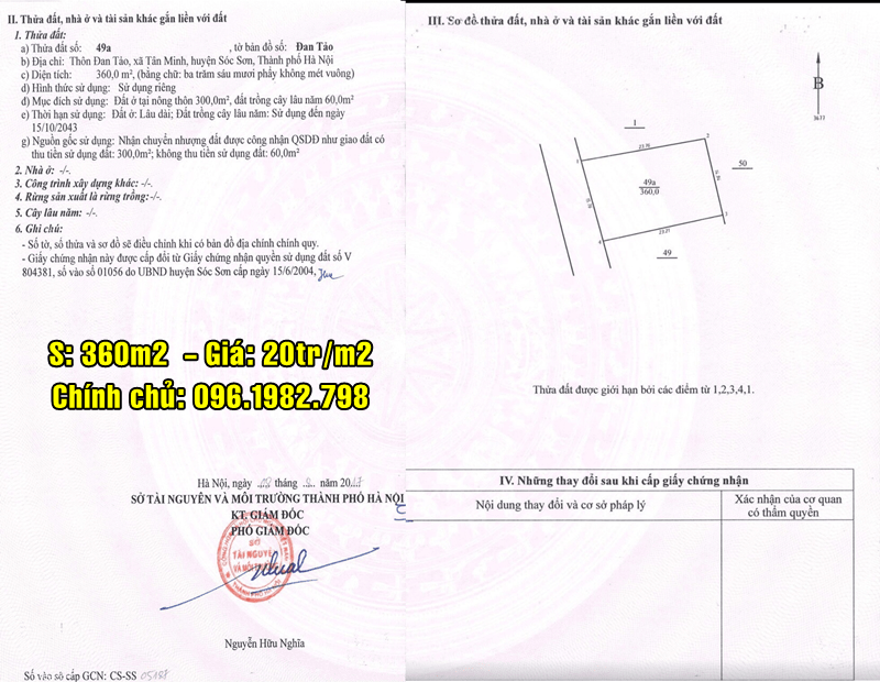 Chính chủ bán đất mặt đường 131 Thôn Đan Tảo, Xã Tân Minh, Sóc Sơn, Hà Nội 11263396