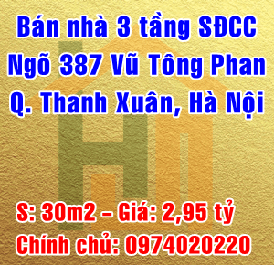 Bán nhà ngõ 387 Vũ Tông Phan, Phường Khương Đình, Quận Thanh Xuân 11266708